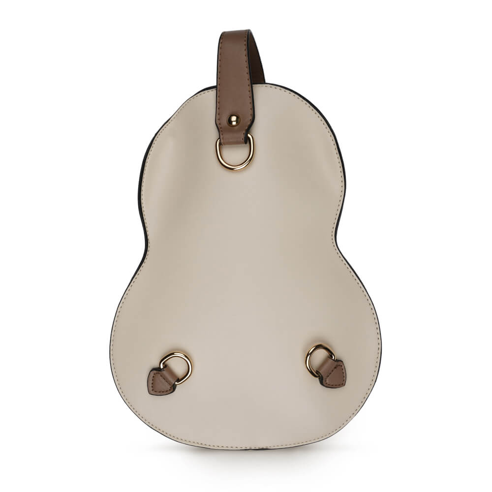 Mink Colored Violin Shaped Backpack, Hand and Shoulder Bag