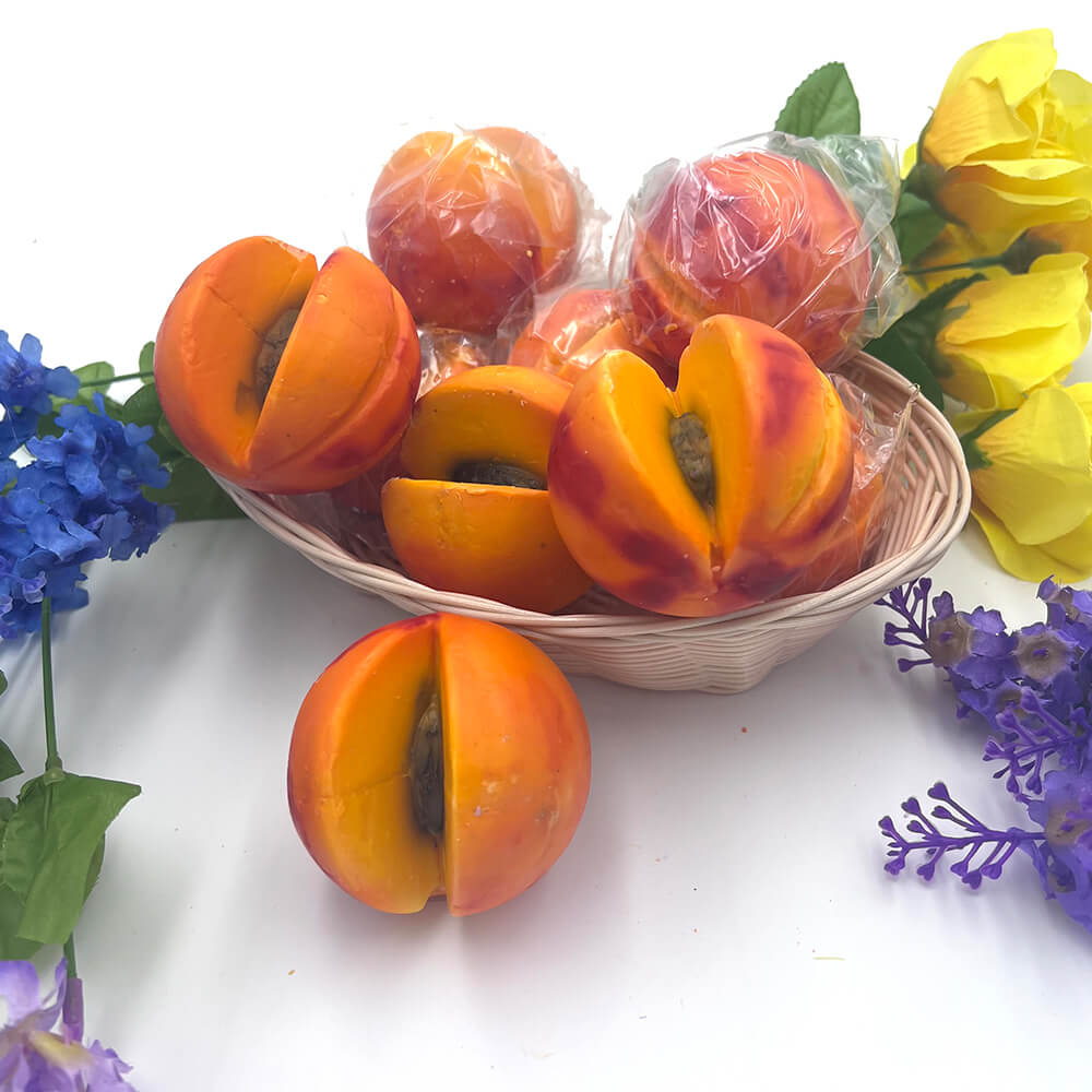 Peach-Scented Decorative Fruit Soap of 6