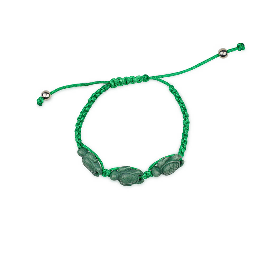 Turtle and Ladybug Bracelet Set with Adjustable Stones