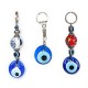 Ceramic Bulk and Blue Evil Eye Bead Keychain Set