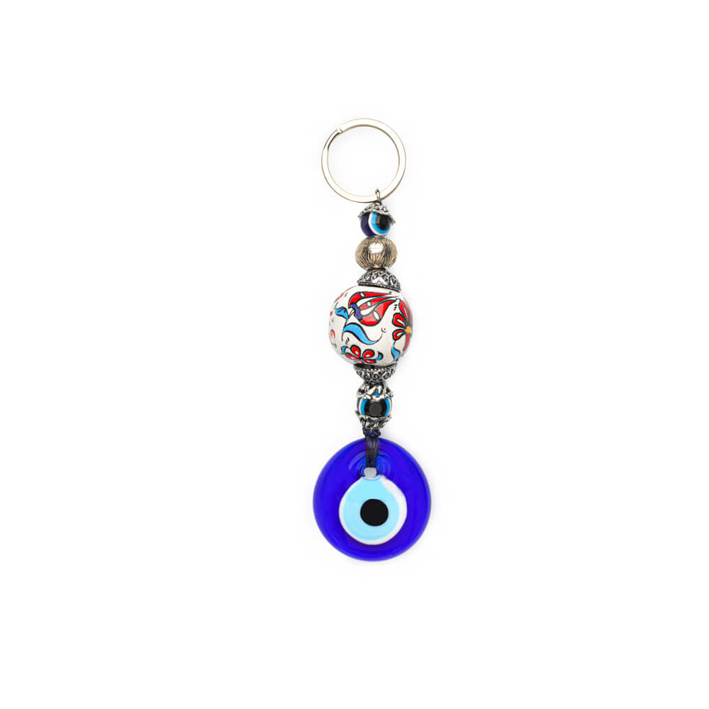 Evil Eye Bead Keychain Set