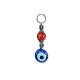 Ceramic Bulk and Blue Evil Eye Bead Keychain Set