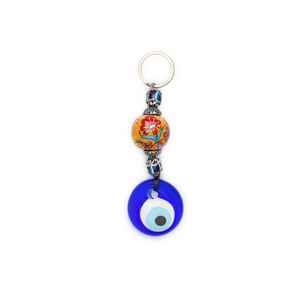 Ceramic Bulk Blue Eye Keychain Set