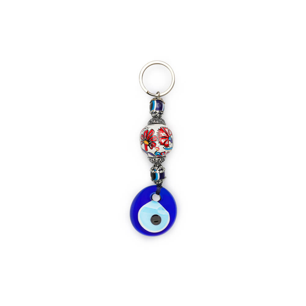 Colourful Evil Eye Bead Keychain Set