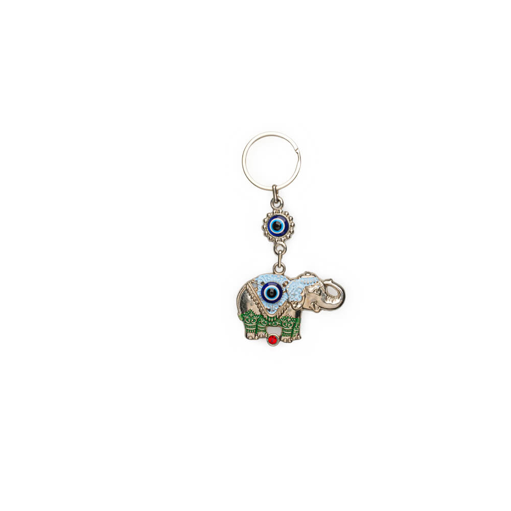 Blue Evil Eye Bead Keychain Set with Different Designs