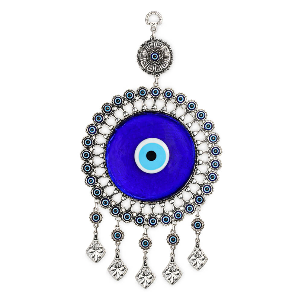 Tasseled Blue Evil Eye Bead Wall Ornament